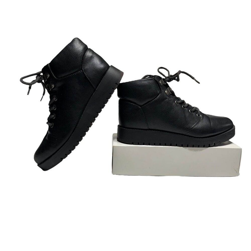 Cliffs by White Mountain Collins Blk Lace Up Ankle Boot Size 6 M - Picture 2 of 10